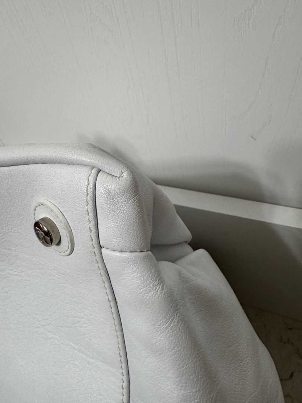 Dior La Trente Leather rufffle Shoulder Bag w/ silver Chain Handles w COA in EUC - Picture 11 of 17